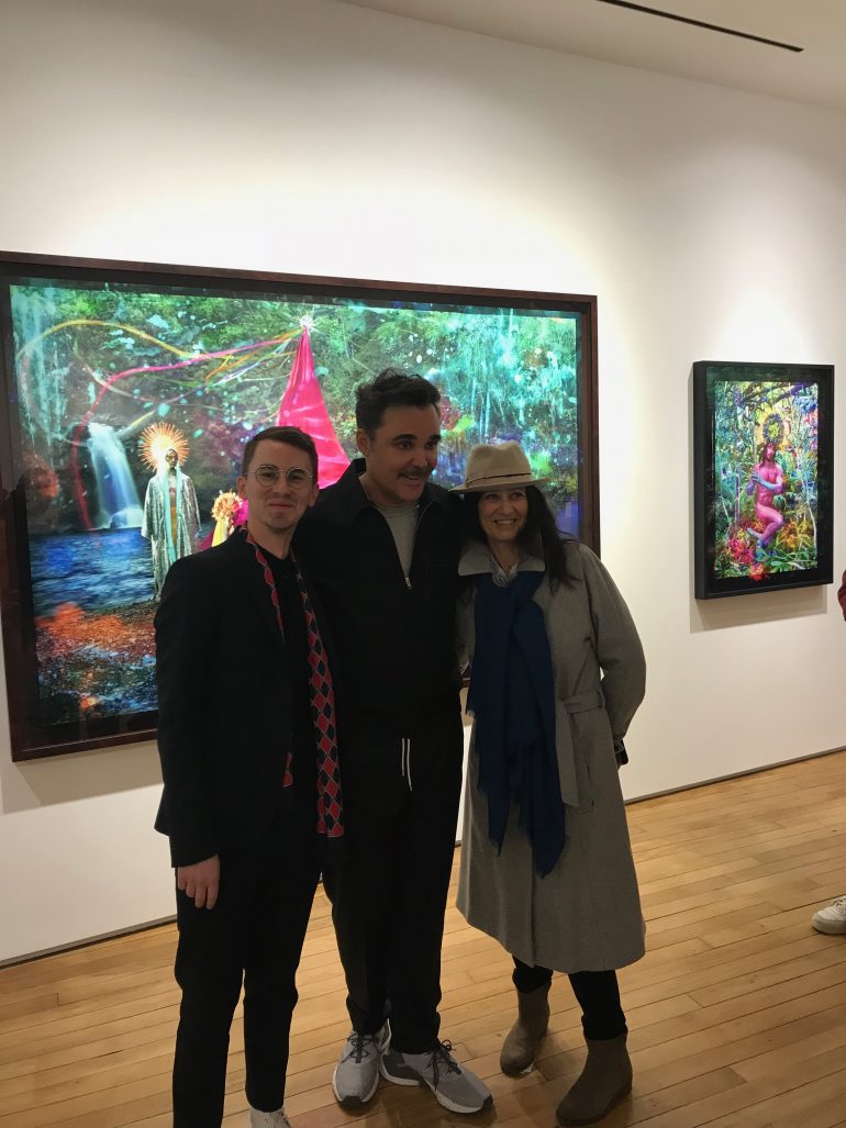 Marianne avec David LaChapelle et Victor de Bonnecaze, Exposition "Letter to the World" Galerie TEMPLON