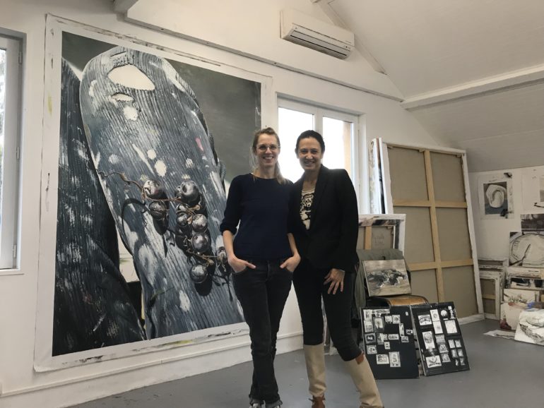 Marianne visiting Mireille's studio